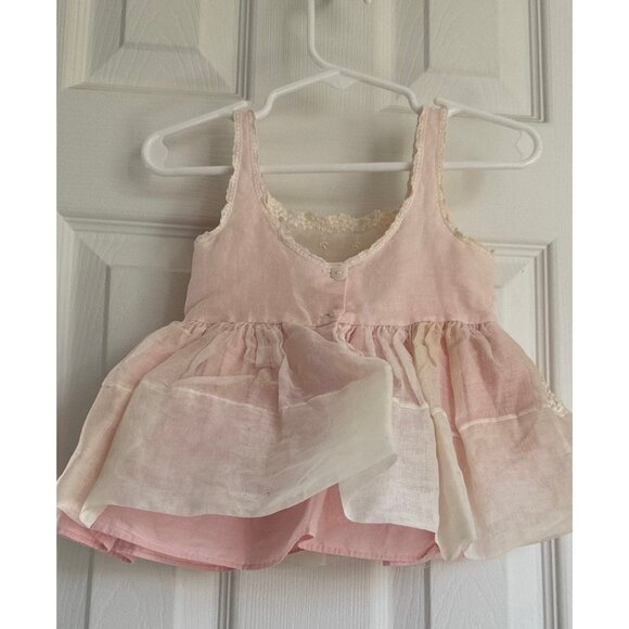 Vtg Pink Baby Dress Skamperette Toodler 1 1950's White Lace Edging Floral Lace - Picture 7 of 7